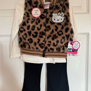 Hello Kitty Brown Leopard Vest Outfit
